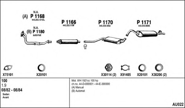 FENNO AU022 Exhaust System